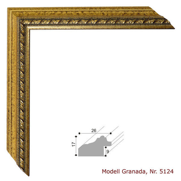 Bilderrahmen " Granada " antik gold 13x18 bis 40x60