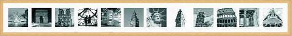 Collage Bilderrahmen Quadrat für 13 Bilder 9x9 cm