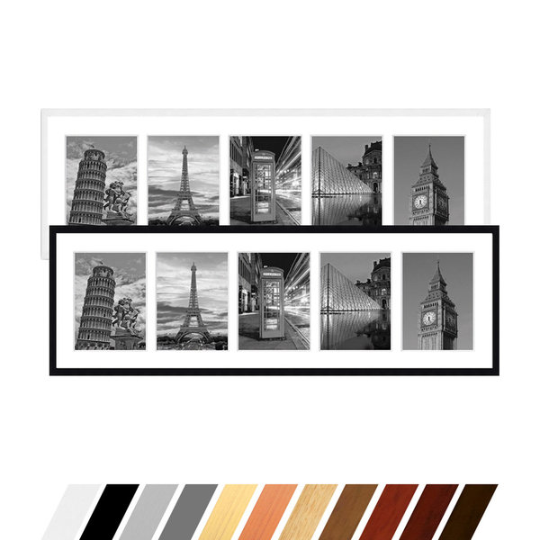 Collage Bilderrahmen Linea für 5 Bilder 18x24, 20x25 oder 20x30 cm