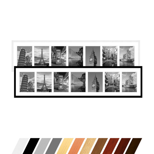 Collage Bilderrahmen Linea für 7 Bilder 18x24, 20x25 oder 20x30 cm