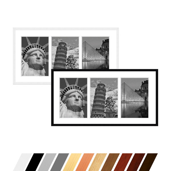 Collage Bilderrahmen Linea für 3 Bilder 24x30, 25x35 oder 28x35 cm
