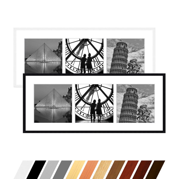 Collage Bilderrahmen Linea 3 Fotos für 40x40 cm