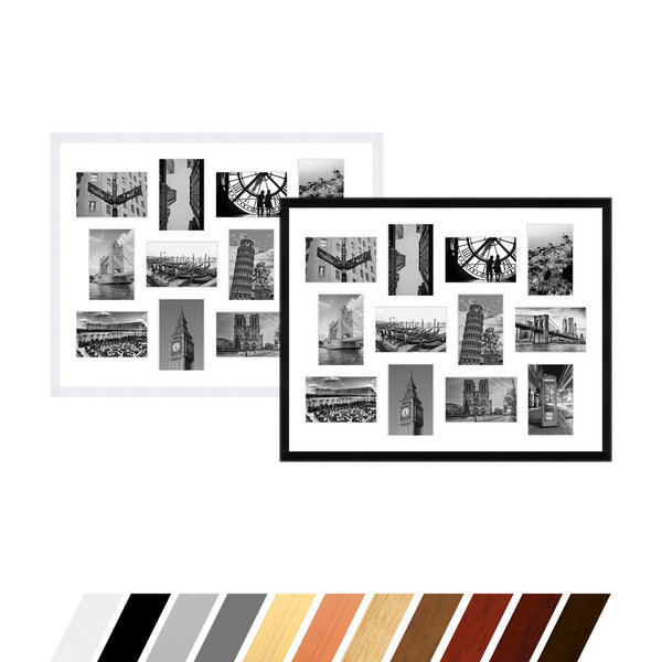 Collage Bilderrahmen für 12 Fotos ab 7x10 bis 18x24 cm
