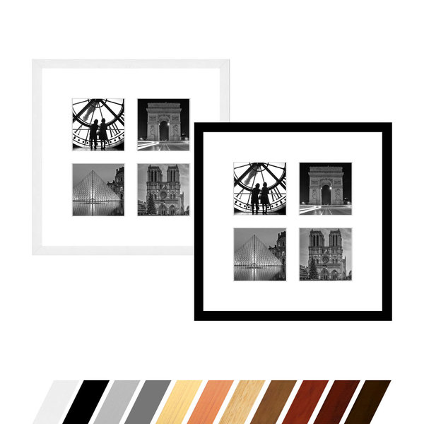 Collage Bilderrahmen Galerie Quadrat mit Passepartout für 4 Fotos