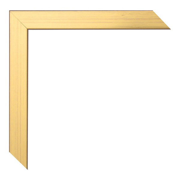 Echt - Holz Bilderrahmen "Linea" gold metallic mit Passepartout